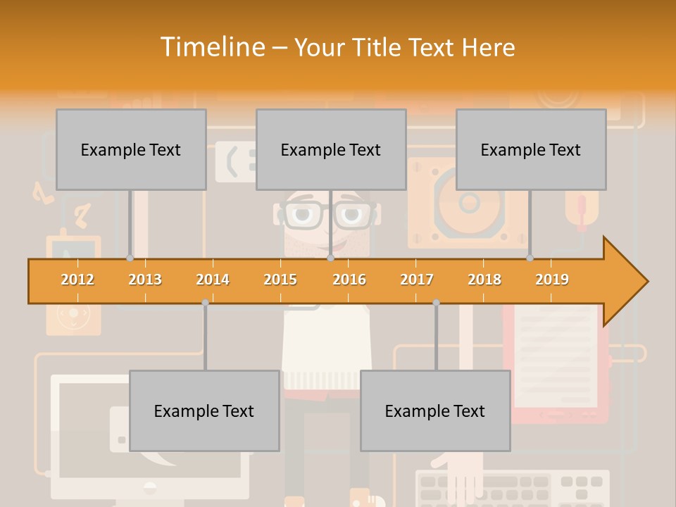 A Man With Glasses Is Standing In Front Of A Computer PowerPoint Template