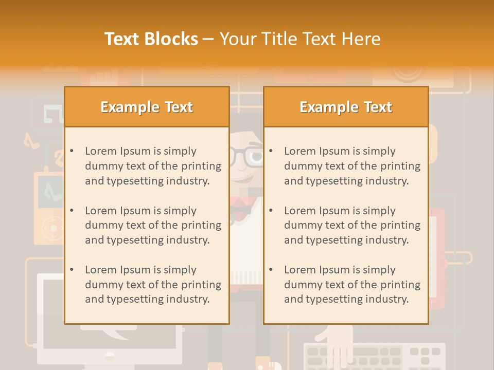 A Man With Glasses Is Standing In Front Of A Computer PowerPoint Template