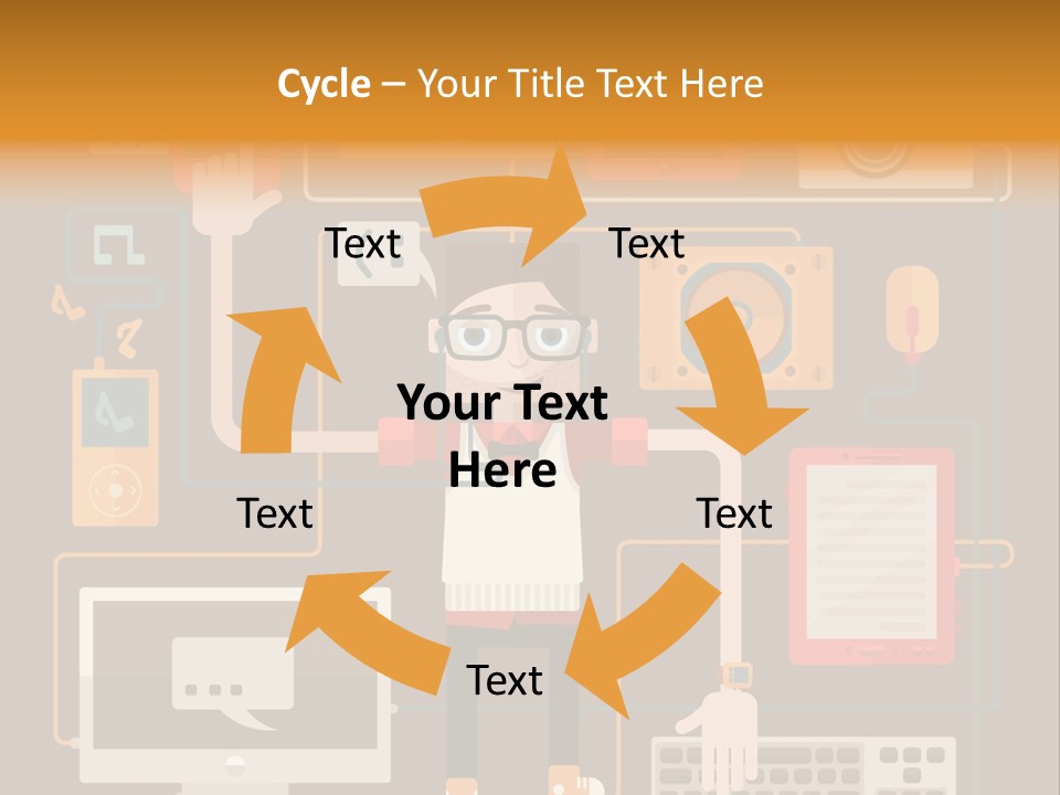 A Man With Glasses Is Standing In Front Of A Computer PowerPoint Template