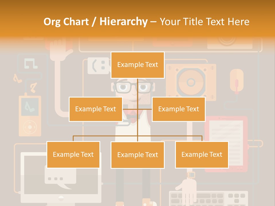 A Man With Glasses Is Standing In Front Of A Computer PowerPoint Template