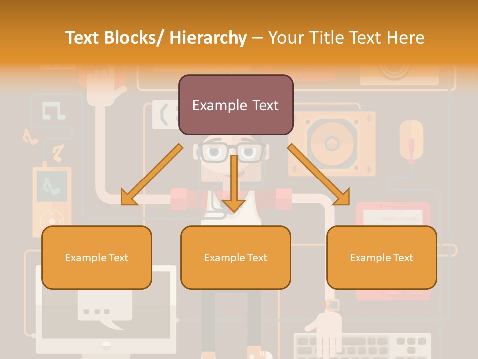 A Man With Glasses Is Standing In Front Of A Computer PowerPoint Template
