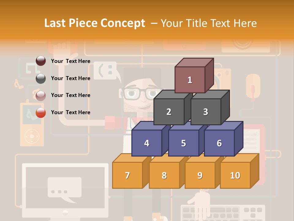 A Man With Glasses Is Standing In Front Of A Computer PowerPoint Template