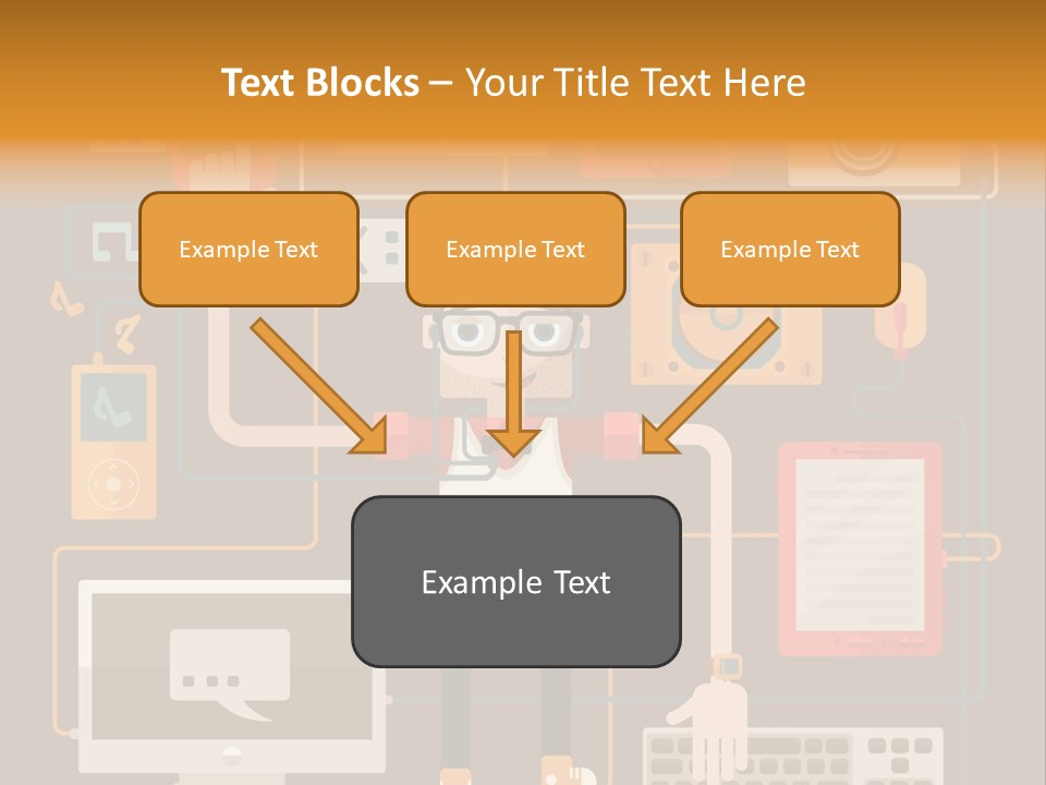 A Man With Glasses Is Standing In Front Of A Computer PowerPoint Template