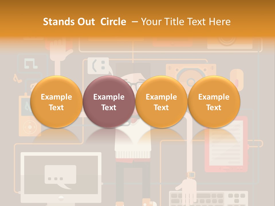 A Man With Glasses Is Standing In Front Of A Computer PowerPoint Template