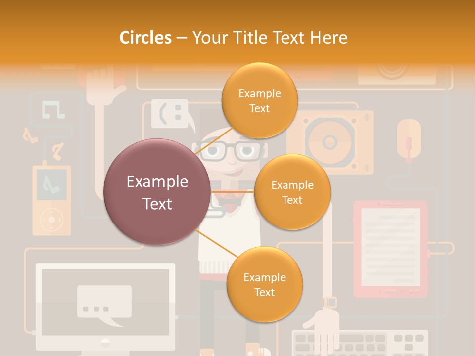 A Man With Glasses Is Standing In Front Of A Computer PowerPoint Template