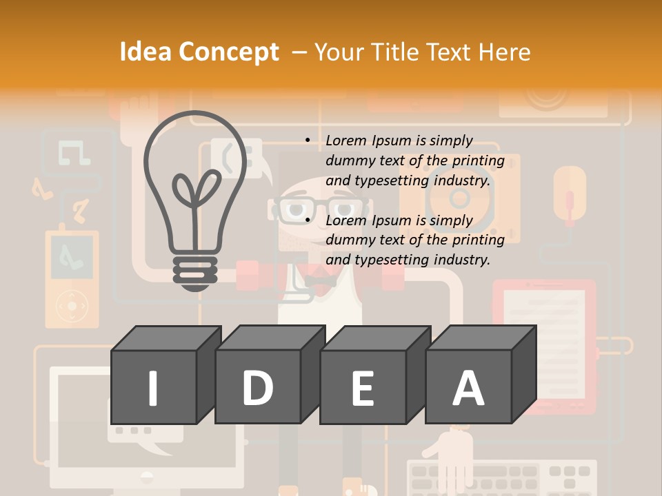 A Man With Glasses Is Standing In Front Of A Computer PowerPoint Template