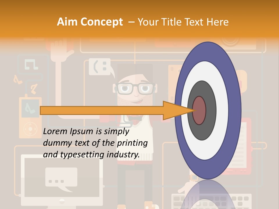 A Man With Glasses Is Standing In Front Of A Computer PowerPoint Template