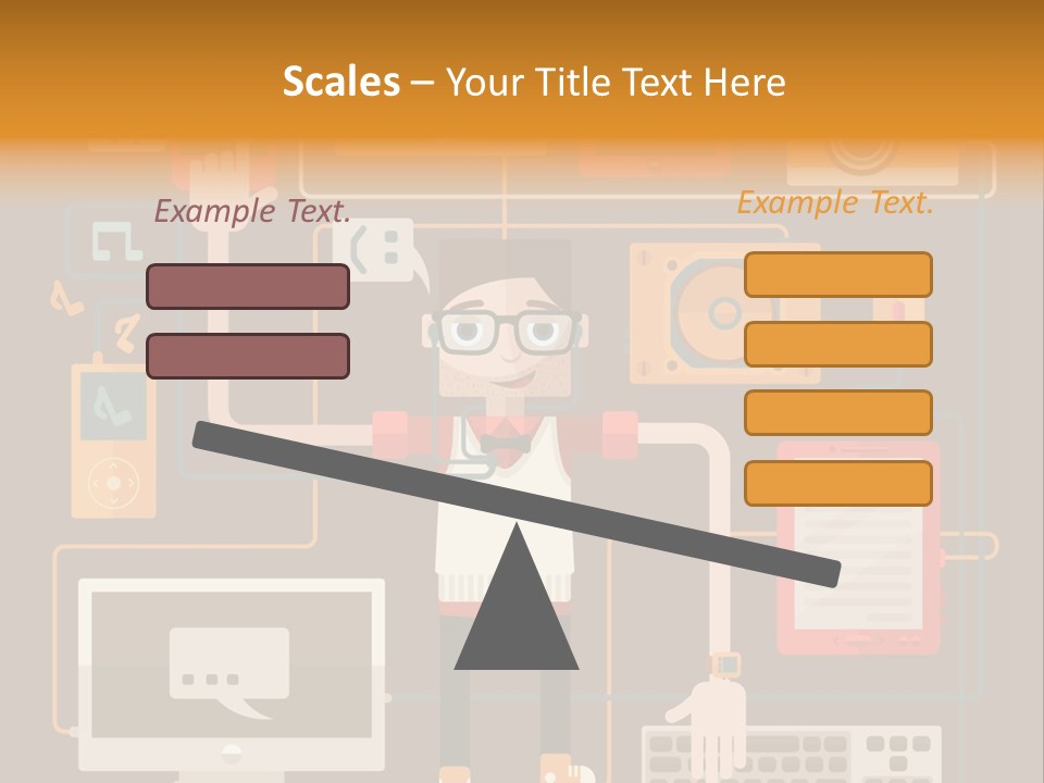 A Man With Glasses Is Standing In Front Of A Computer PowerPoint Template