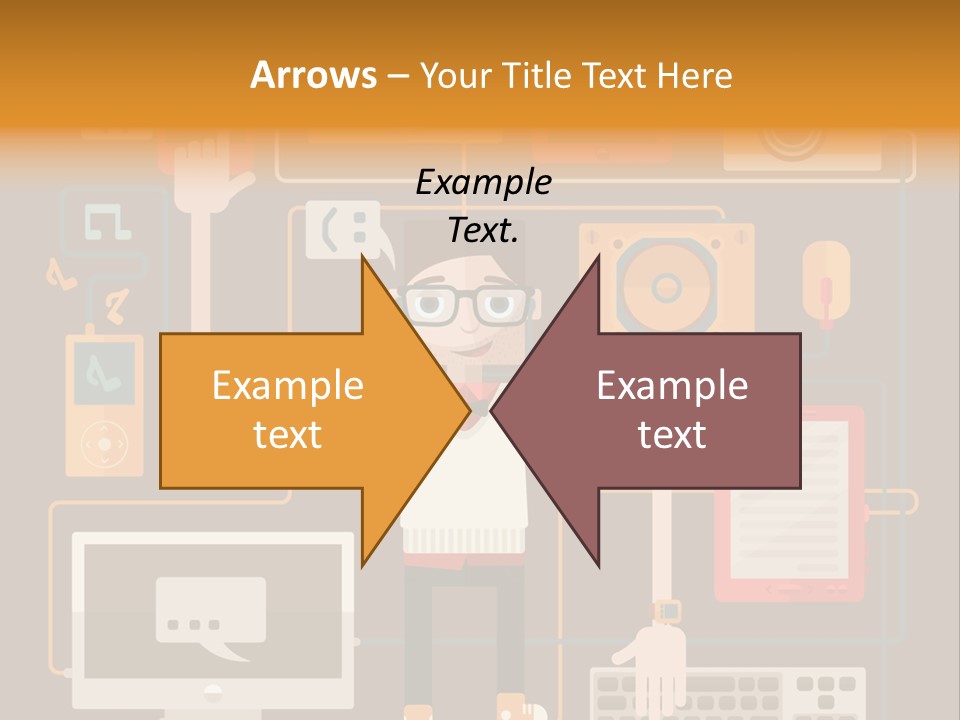 A Man With Glasses Is Standing In Front Of A Computer PowerPoint Template