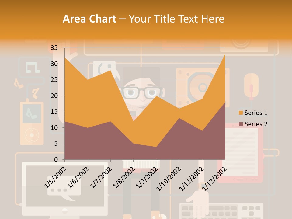 A Man With Glasses Is Standing In Front Of A Computer PowerPoint Template