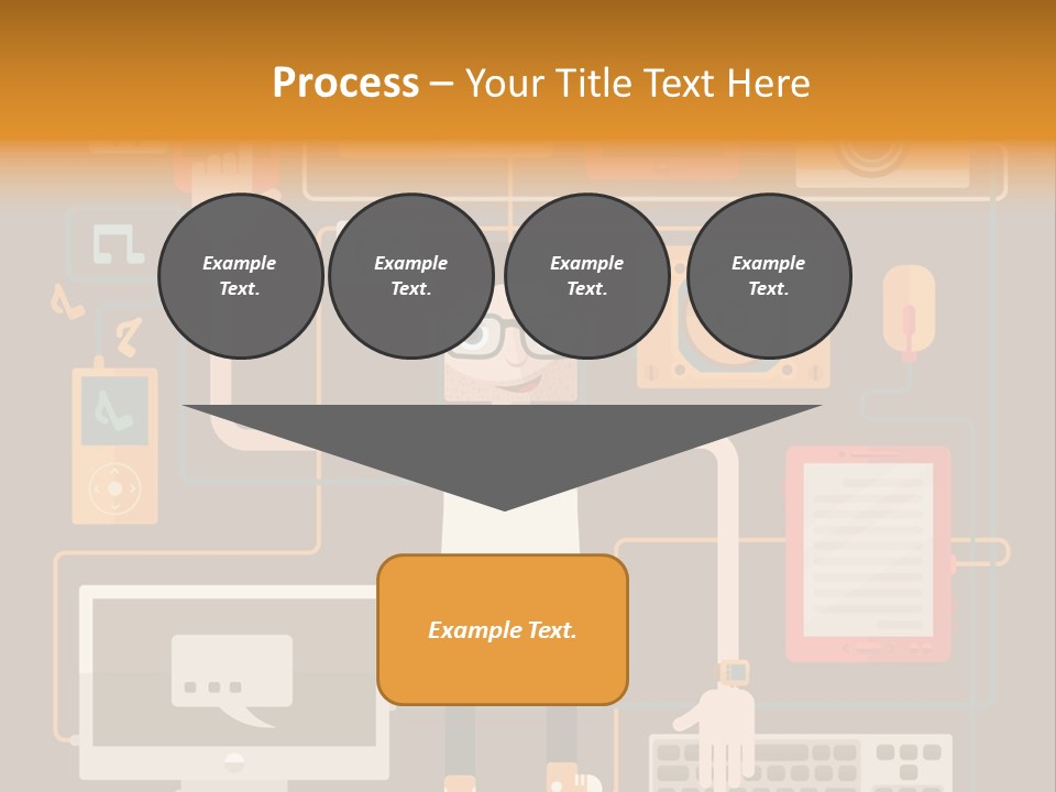 A Man With Glasses Is Standing In Front Of A Computer PowerPoint Template