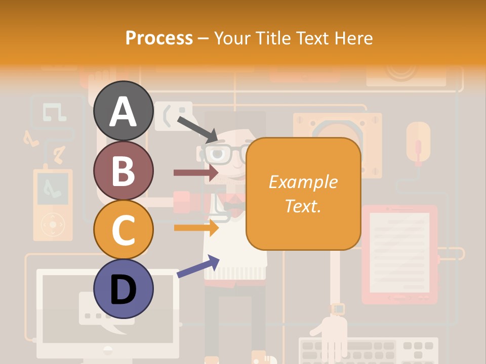 A Man With Glasses Is Standing In Front Of A Computer PowerPoint Template