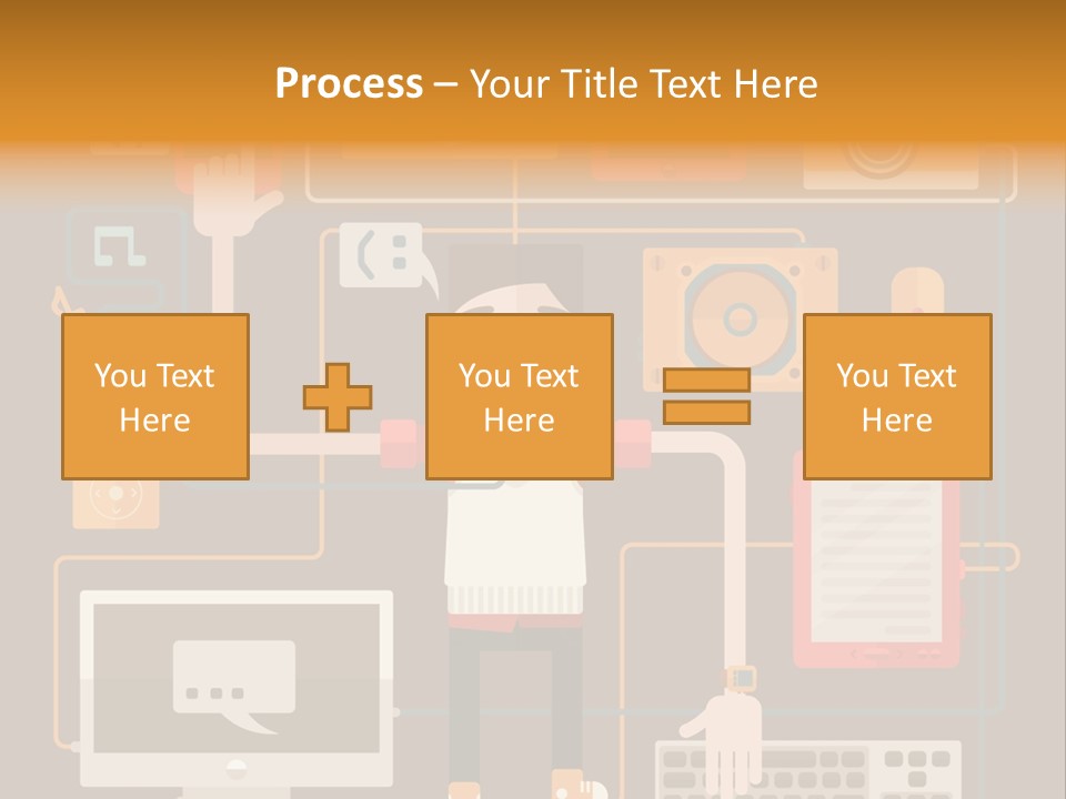 A Man With Glasses Is Standing In Front Of A Computer PowerPoint Template