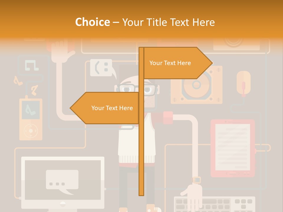 A Man With Glasses Is Standing In Front Of A Computer PowerPoint Template