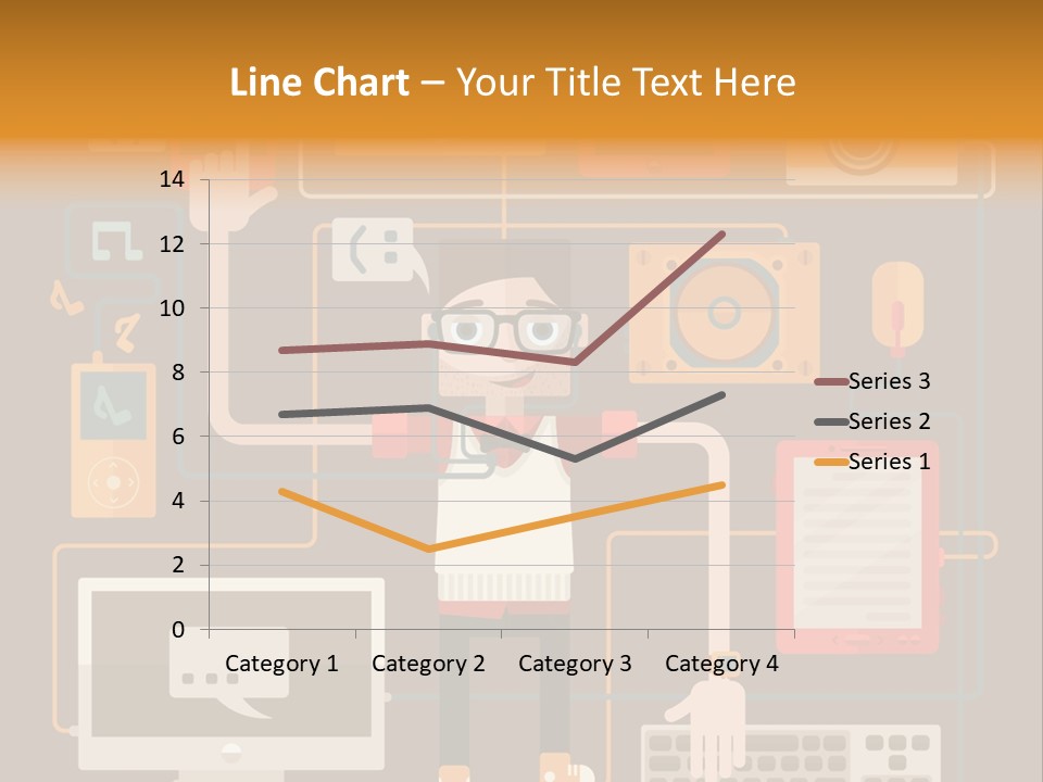 A Man With Glasses Is Standing In Front Of A Computer PowerPoint Template