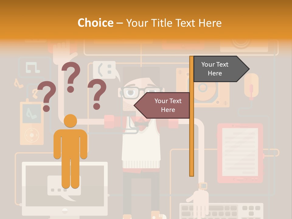 A Man With Glasses Is Standing In Front Of A Computer PowerPoint Template