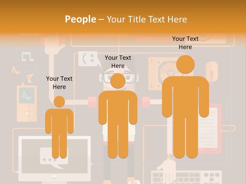 A Man With Glasses Is Standing In Front Of A Computer PowerPoint Template