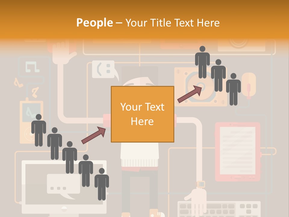 A Man With Glasses Is Standing In Front Of A Computer PowerPoint Template