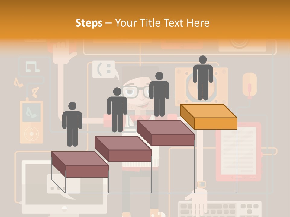 A Man With Glasses Is Standing In Front Of A Computer PowerPoint Template