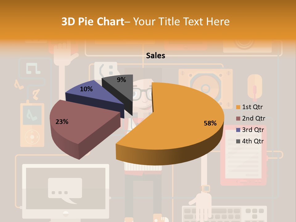 A Man With Glasses Is Standing In Front Of A Computer PowerPoint Template
