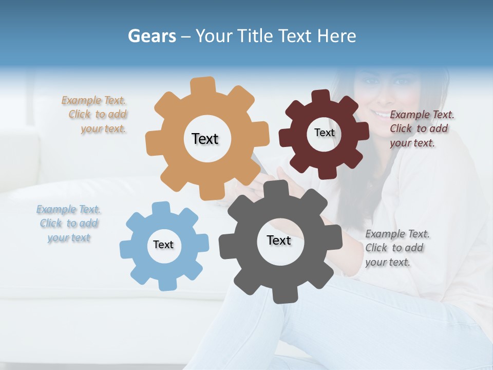 Brunet Cheerful Text Messaging PowerPoint Template