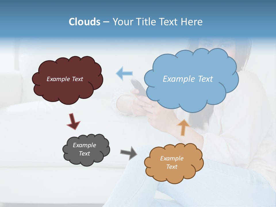 Brunet Cheerful Text Messaging PowerPoint Template