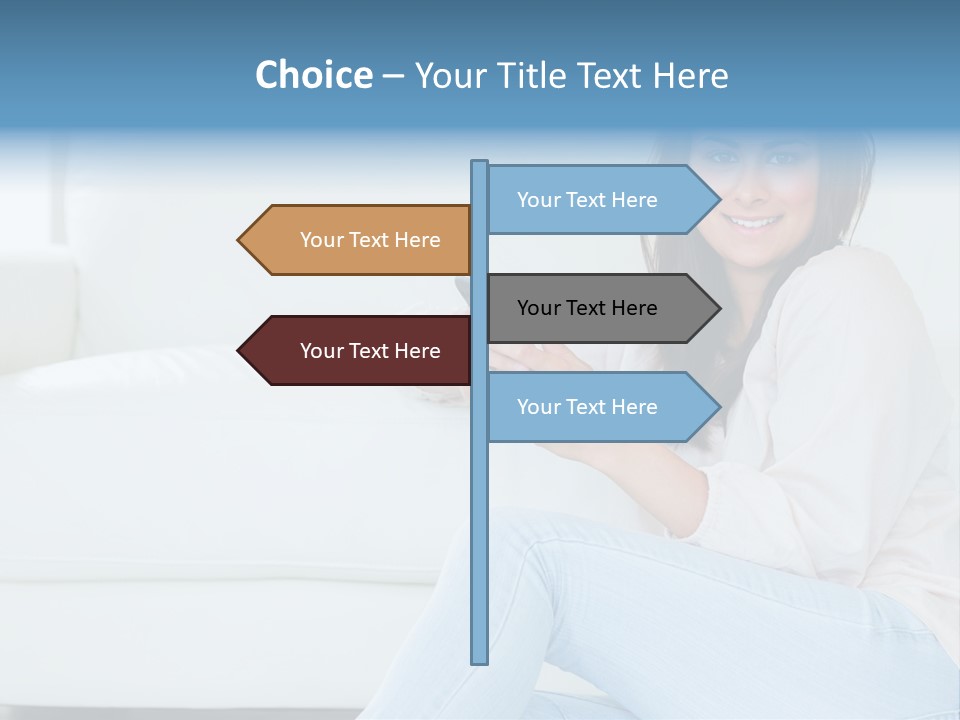 Brunet Cheerful Text Messaging PowerPoint Template