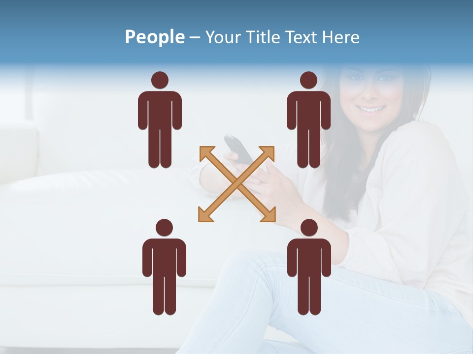 Brunet Cheerful Text Messaging PowerPoint Template