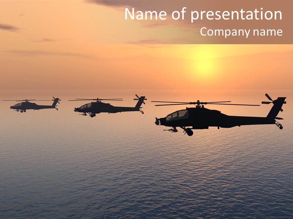 Aviation Apache Flying PowerPoint Template