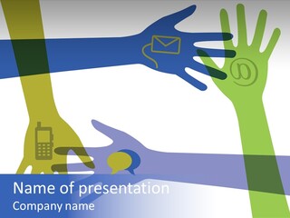 A Group Of Hands Reaching Out To Each Other PowerPoint Template