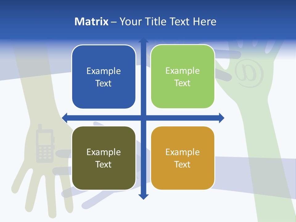 A Group Of Hands Reaching Out To Each Other PowerPoint Template