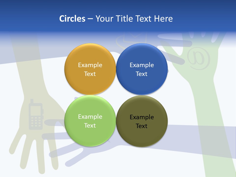 A Group Of Hands Reaching Out To Each Other PowerPoint Template