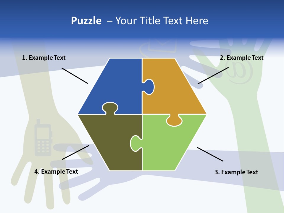 A Group Of Hands Reaching Out To Each Other PowerPoint Template