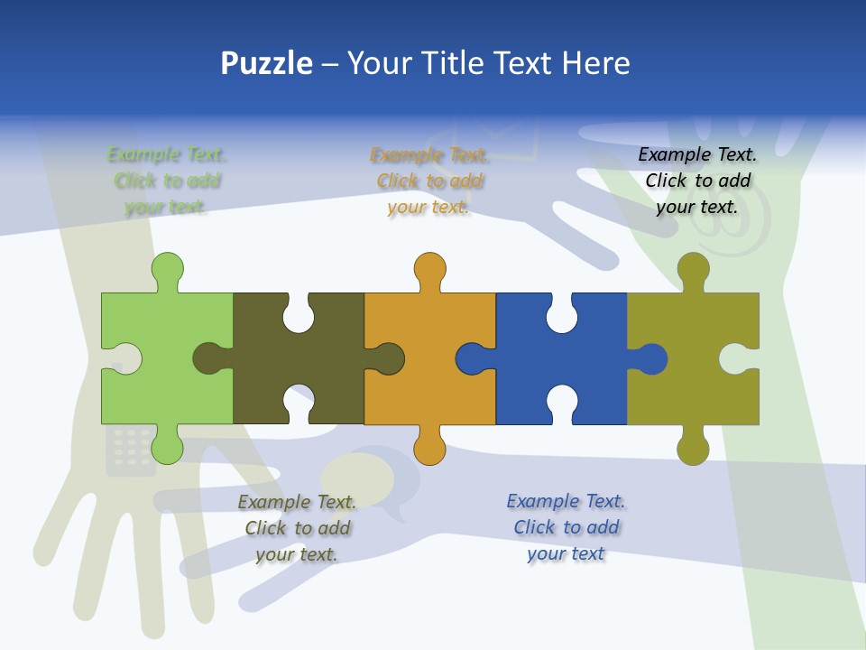 A Group Of Hands Reaching Out To Each Other PowerPoint Template
