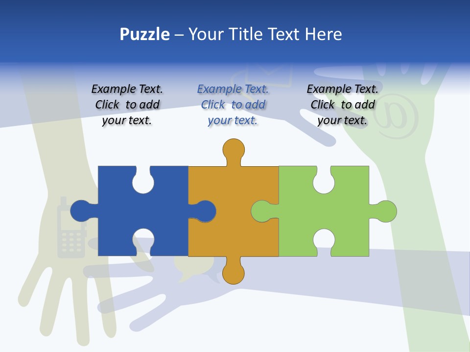 A Group Of Hands Reaching Out To Each Other PowerPoint Template