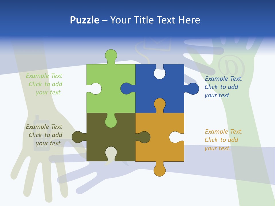 A Group Of Hands Reaching Out To Each Other PowerPoint Template