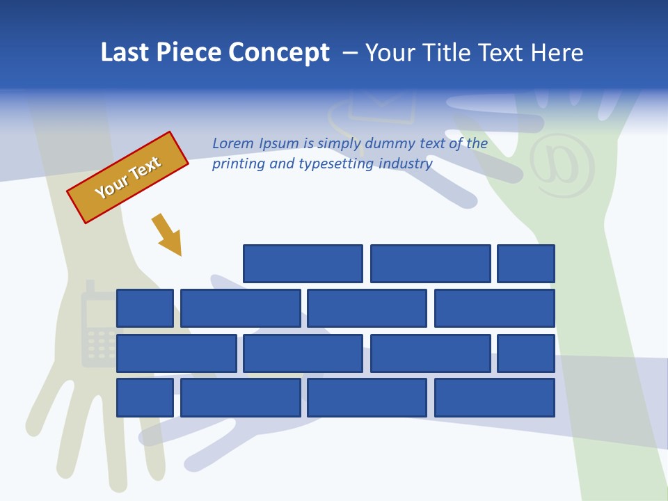 A Group Of Hands Reaching Out To Each Other PowerPoint Template