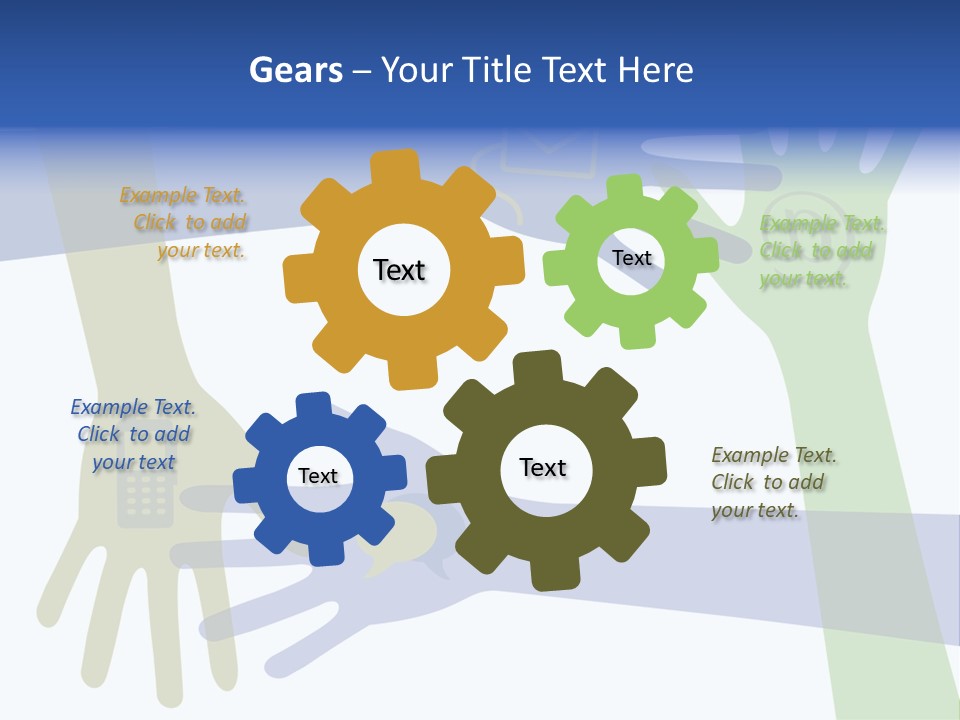 A Group Of Hands Reaching Out To Each Other PowerPoint Template