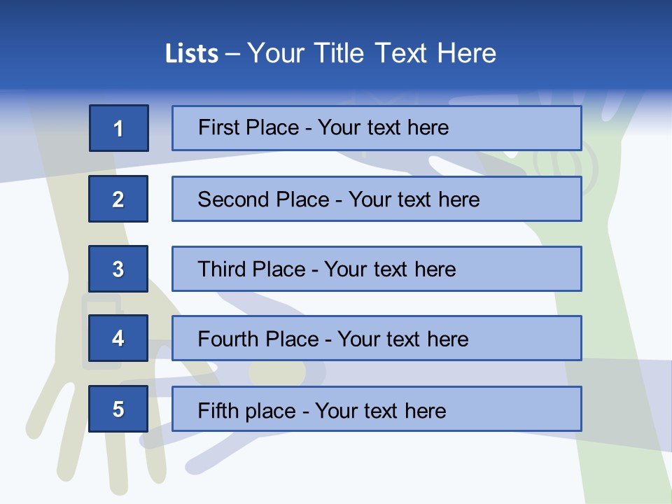 A Group Of Hands Reaching Out To Each Other PowerPoint Template