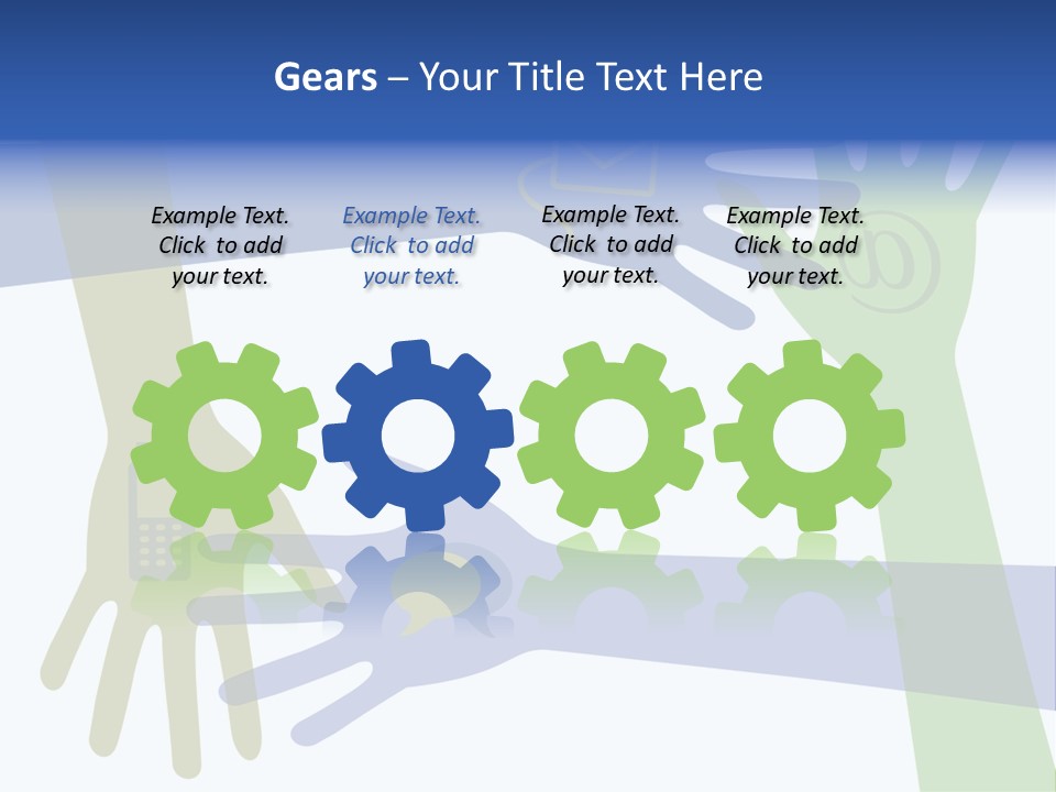 A Group Of Hands Reaching Out To Each Other PowerPoint Template