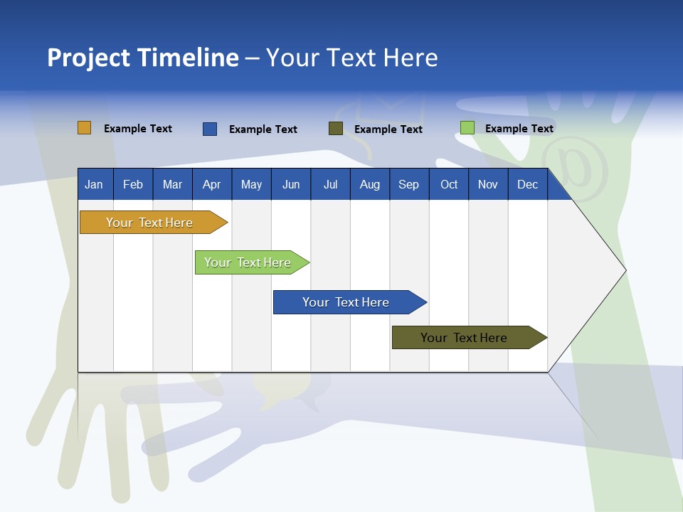 A Group Of Hands Reaching Out To Each Other PowerPoint Template