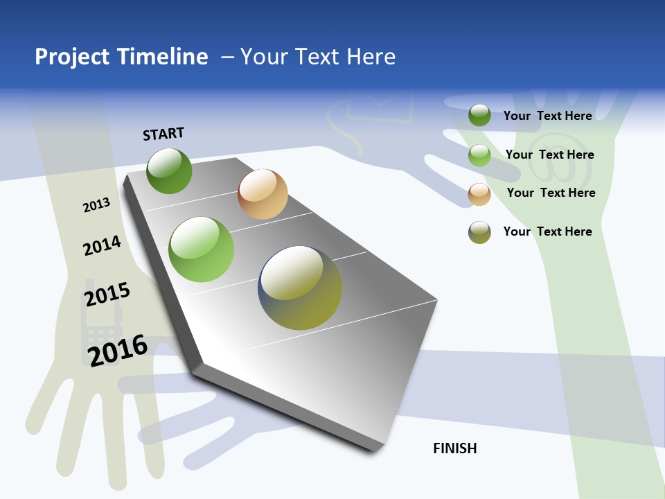 A Group Of Hands Reaching Out To Each Other PowerPoint Template