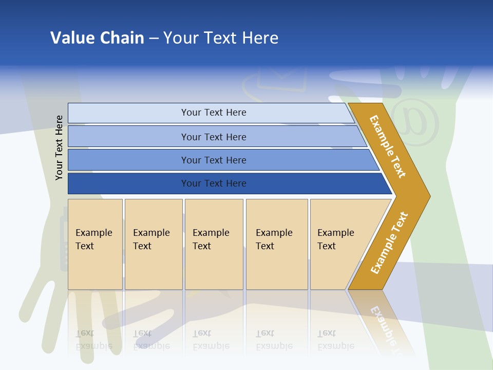 A Group Of Hands Reaching Out To Each Other PowerPoint Template