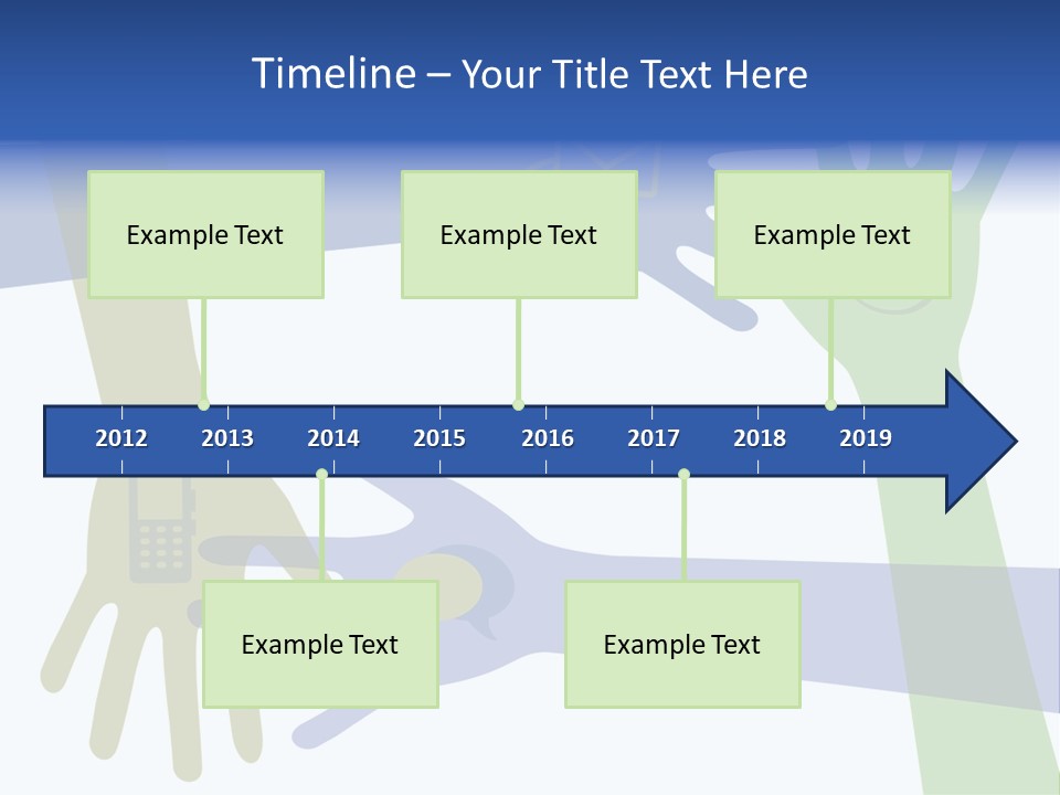 A Group Of Hands Reaching Out To Each Other PowerPoint Template