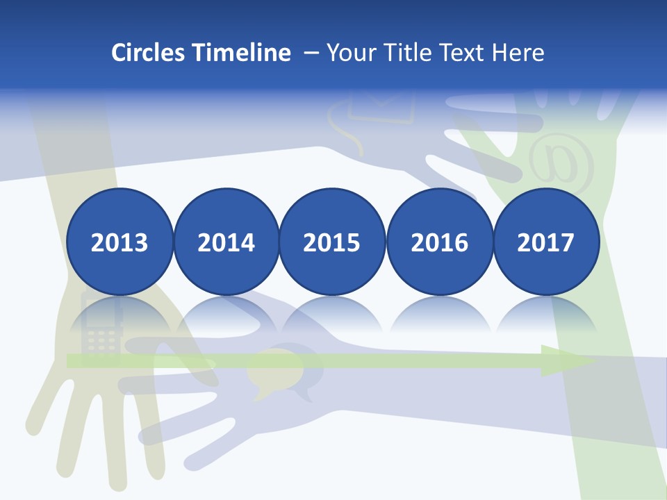 A Group Of Hands Reaching Out To Each Other PowerPoint Template