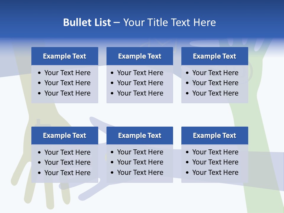 A Group Of Hands Reaching Out To Each Other PowerPoint Template