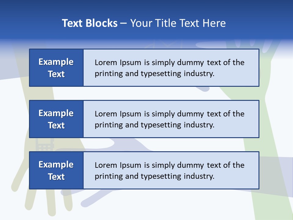 A Group Of Hands Reaching Out To Each Other PowerPoint Template