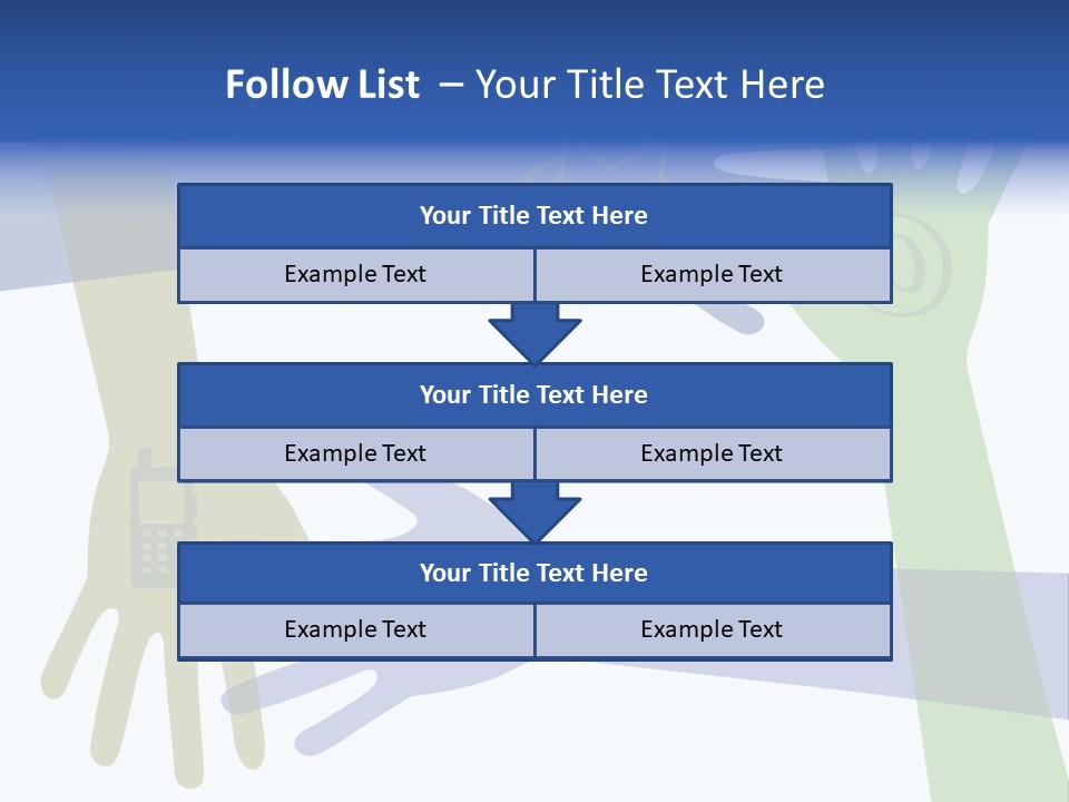 A Group Of Hands Reaching Out To Each Other PowerPoint Template