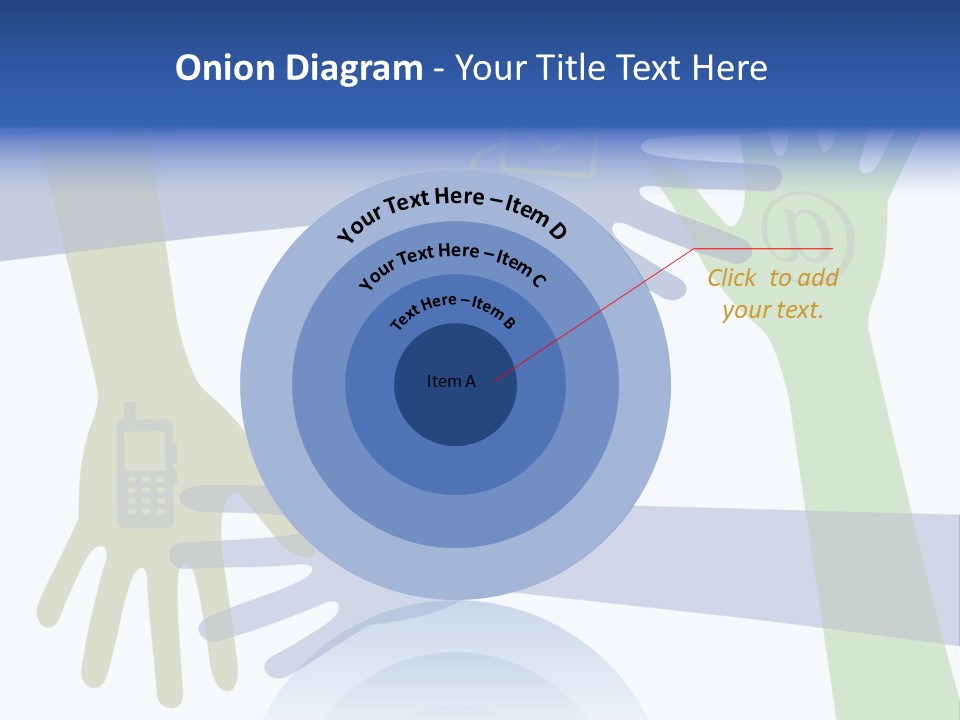 A Group Of Hands Reaching Out To Each Other PowerPoint Template