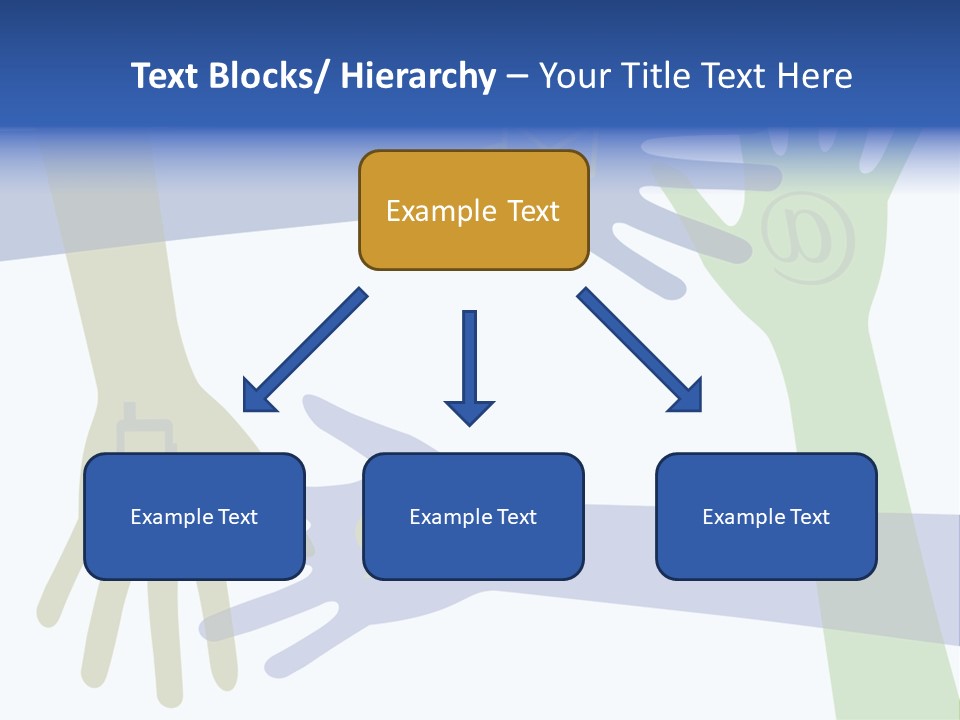 A Group Of Hands Reaching Out To Each Other PowerPoint Template